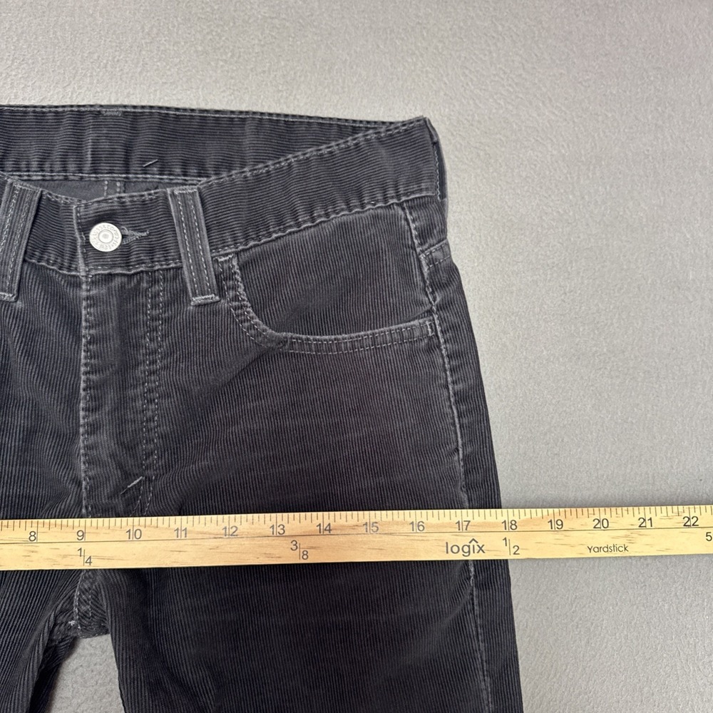 Levis 511 Slim Fit Corduroy Pants Mens 30x32 Slate Straight Distressed Whiskers - Picture 3 of 10